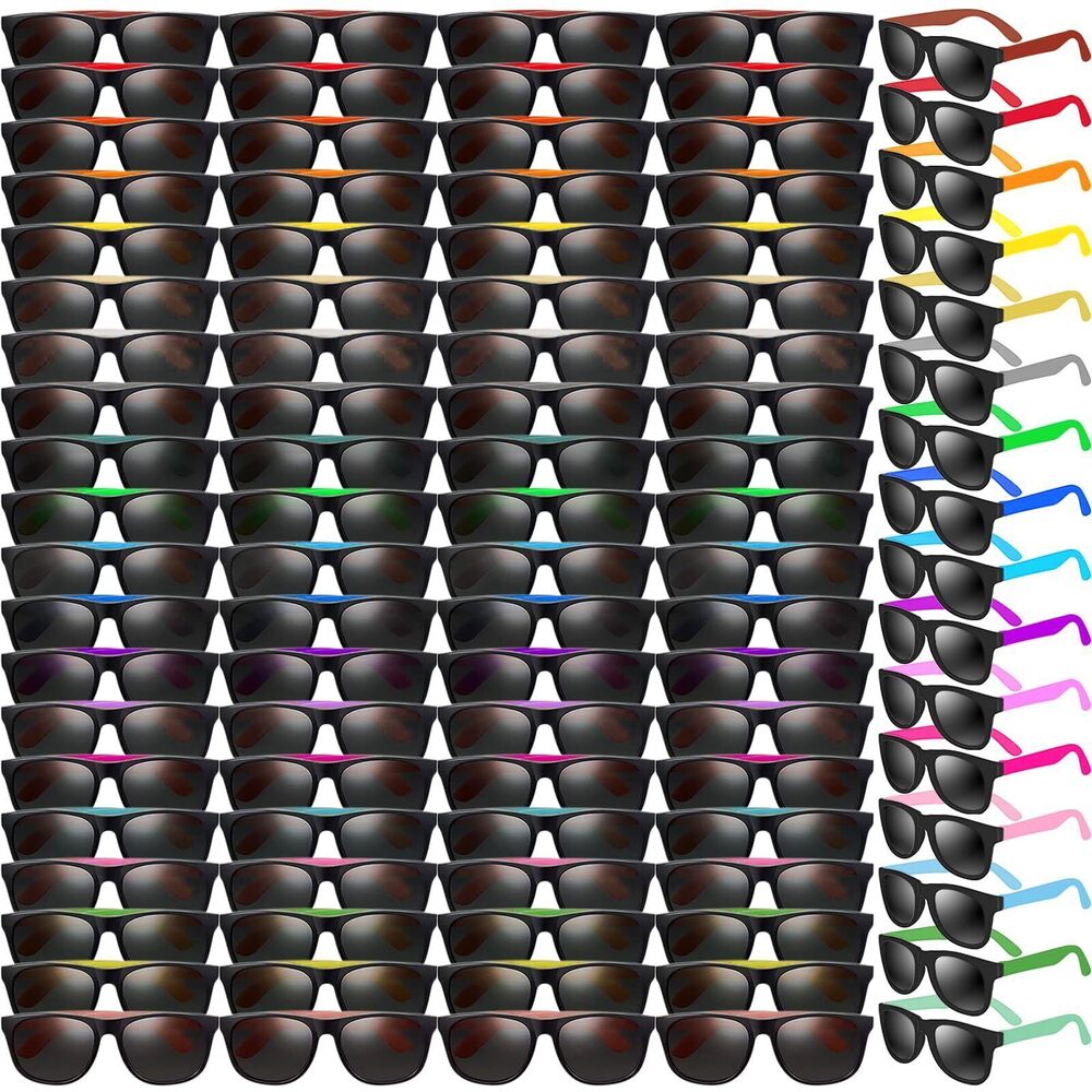 2832 144 Pcs Neon Sunglasses Party Favors Bulk, 24 Colors Neon Party